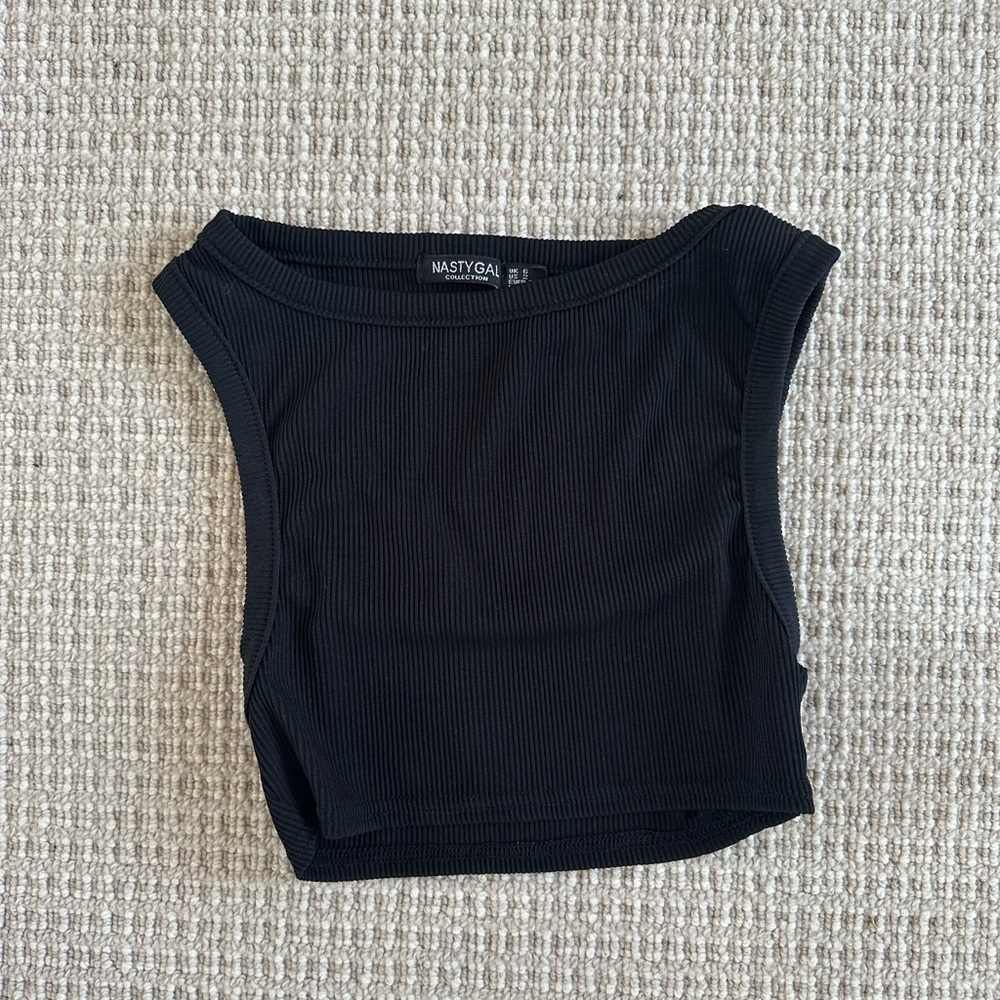 nasty gal black crop top